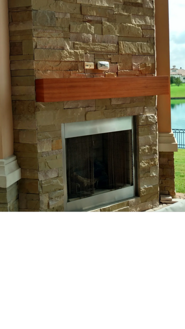 Mantel for outdoor kitchen area