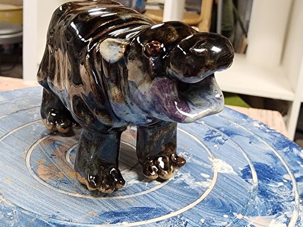 Ceramic Moo Deng Sculpture