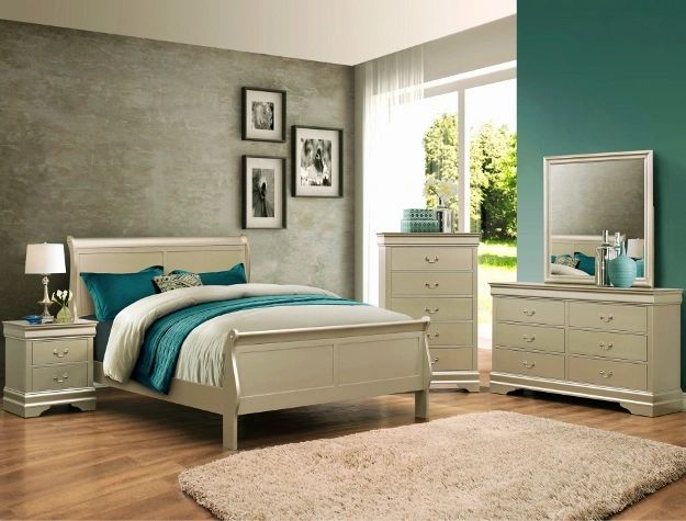 Item Name: LOUIS PHILIP Bed
Color: champagne finish
Material: Wood
Twin/Full/Queen/King Set
