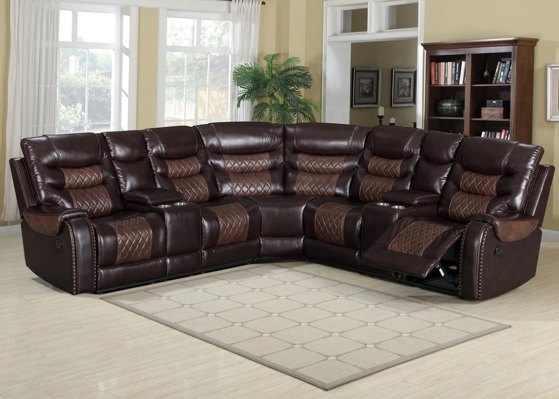 Martin21 Reclining Sectional
Color: Orange and Brown
Material: Leather Gel