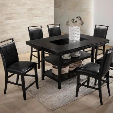 7pc Dining Table (Brown)
6 chairs 1 Table