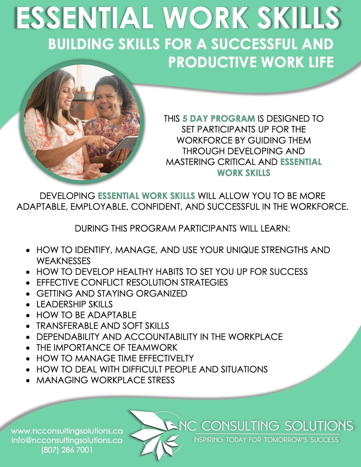 Indigenous, First Nations Essential Work Skills Program Workshop