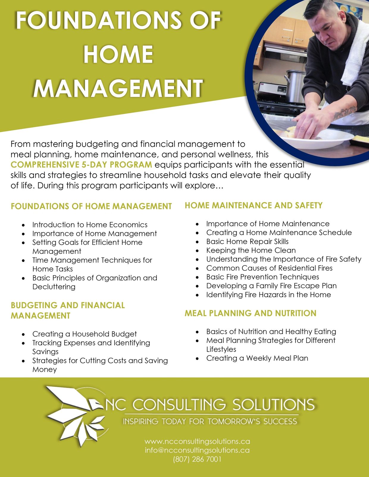 Indigeous, First Nations Foundations of Home Management Program Workshop
