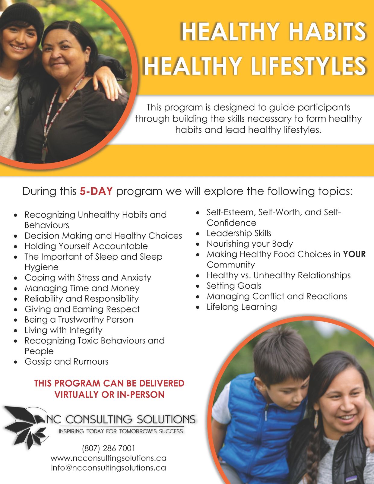 Heathy Habits Heathy Lifestyles Program - First Nation Programming 