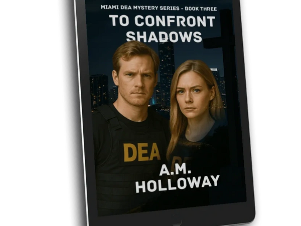 A person holding a Christian ficiton mystery book titled 'To Uncover Truth' by A.M. Holloway.