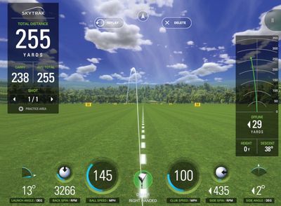 Sample screen of golf simulator