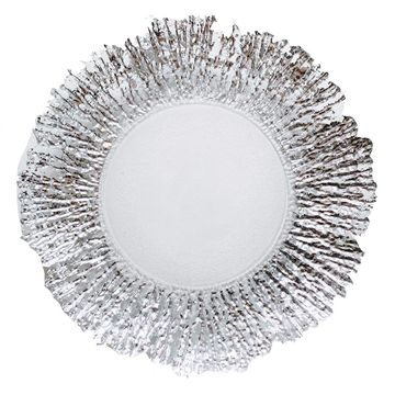 silver celeste sunburst charger plate rental toronto