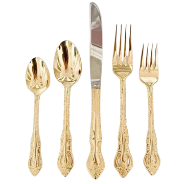 Gold Regal Ornate cutlery flatware rental toronto