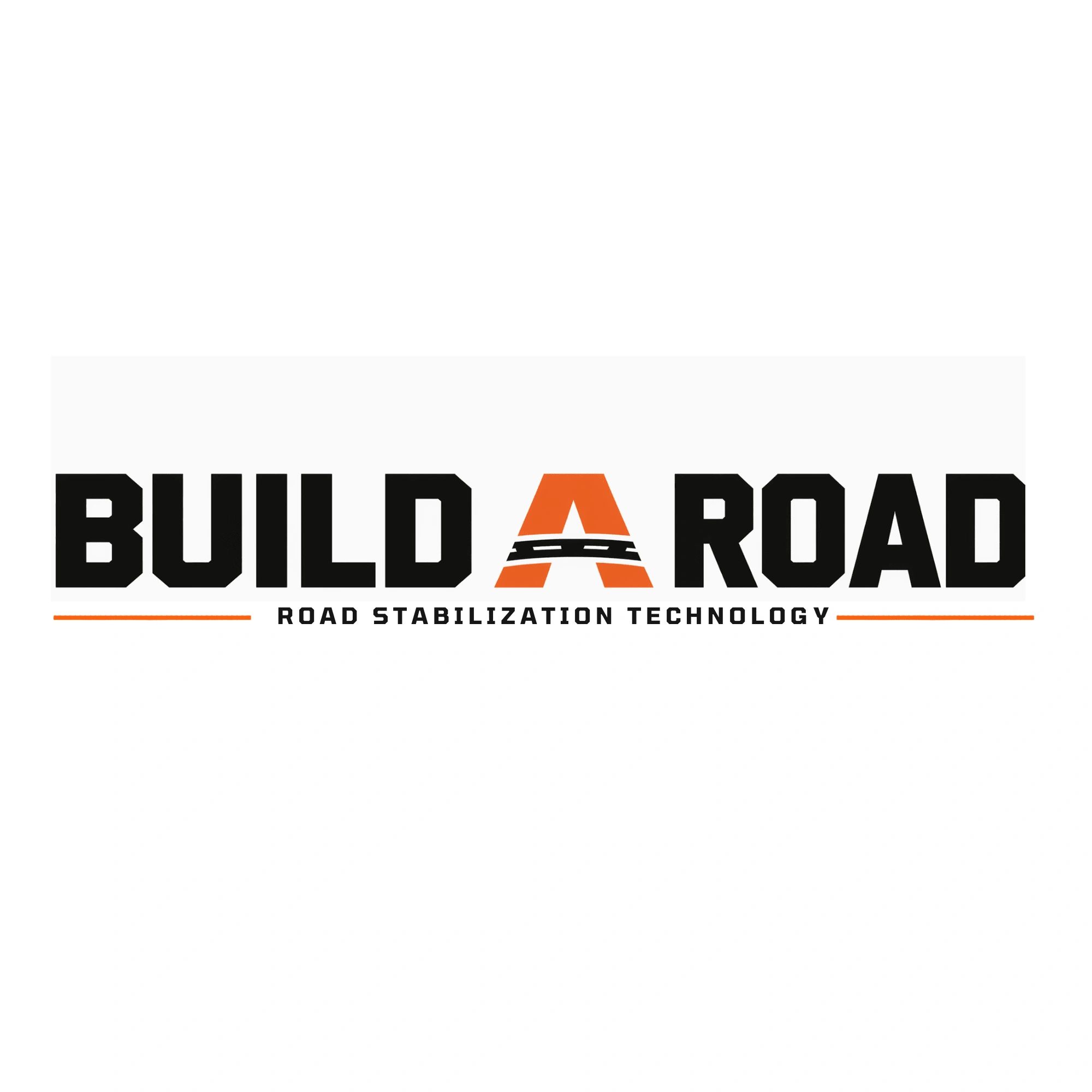 Build A Road  typogrpahy based Logo with stylized A in the middle with orange span