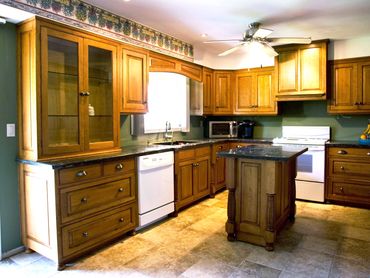 custom made kitchen solid cherry wood