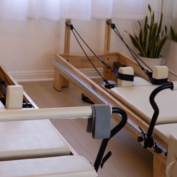 Reformer Pilates machine in the reformer pilates studio in Los Angeles