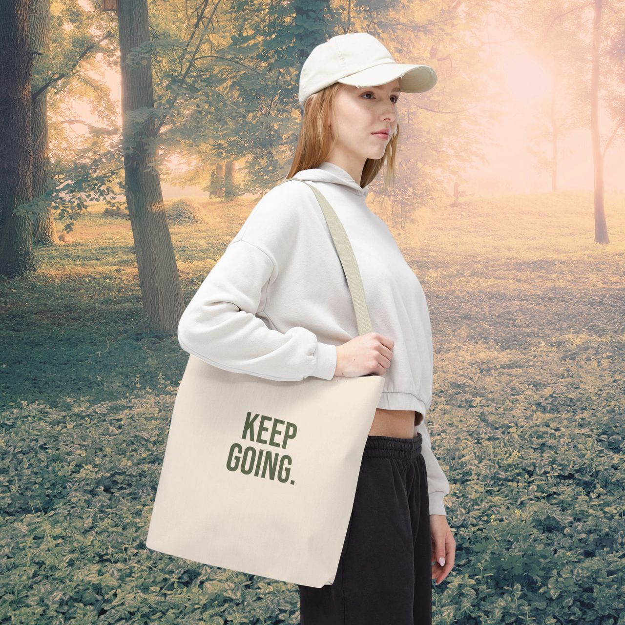 Inspirational Tote Grocery Gift Beach Bag - Keep Going