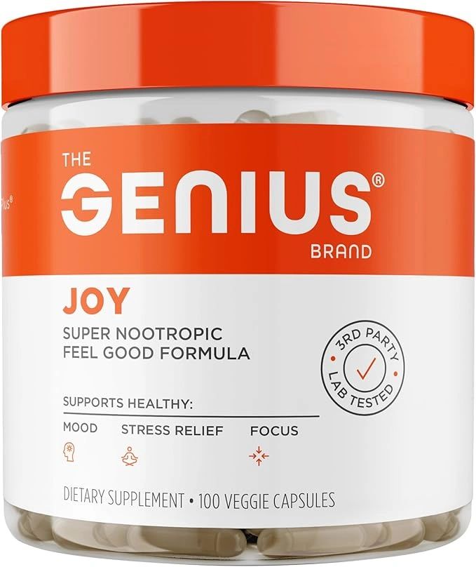 Genius Joy, Organic Nootropic Mood Enhancer Supplement - Support Cognitive Health, Enhance Mood & Neural Function