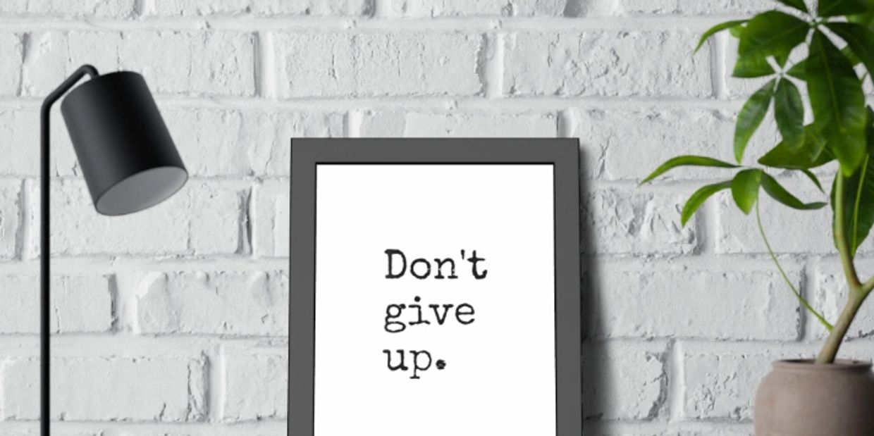 Don't give up framed poster from Love You Adam