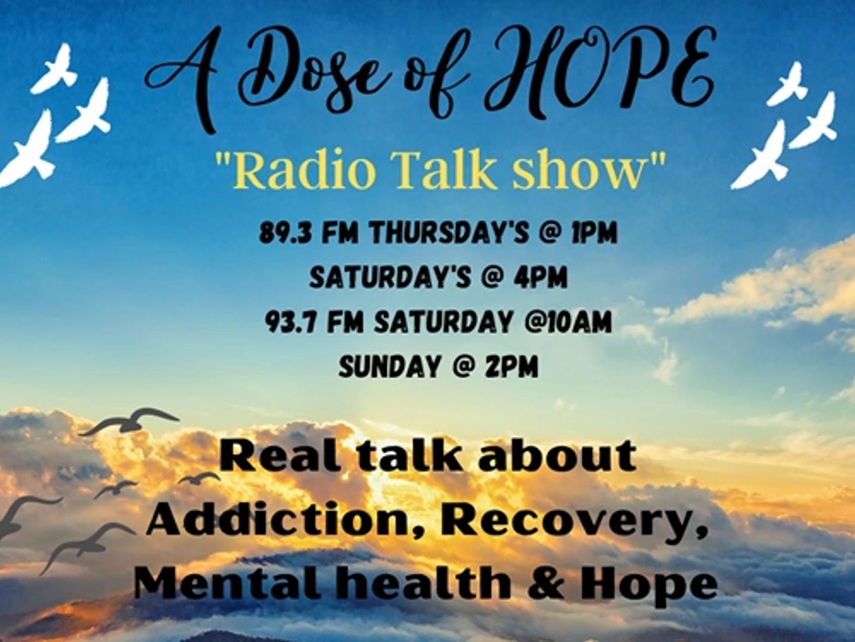 A Dose of HOPE radio talk show schedule and topics.