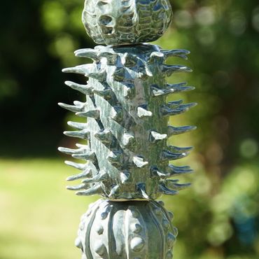 Ceramic Totem 1, Stacked free-standing, Ceramic Garden Sculpture, Dorset Artist, Stoneware