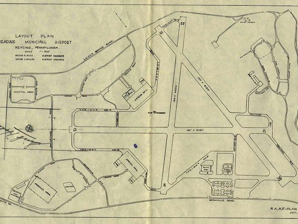 Original layout plan of RDG; tan and black