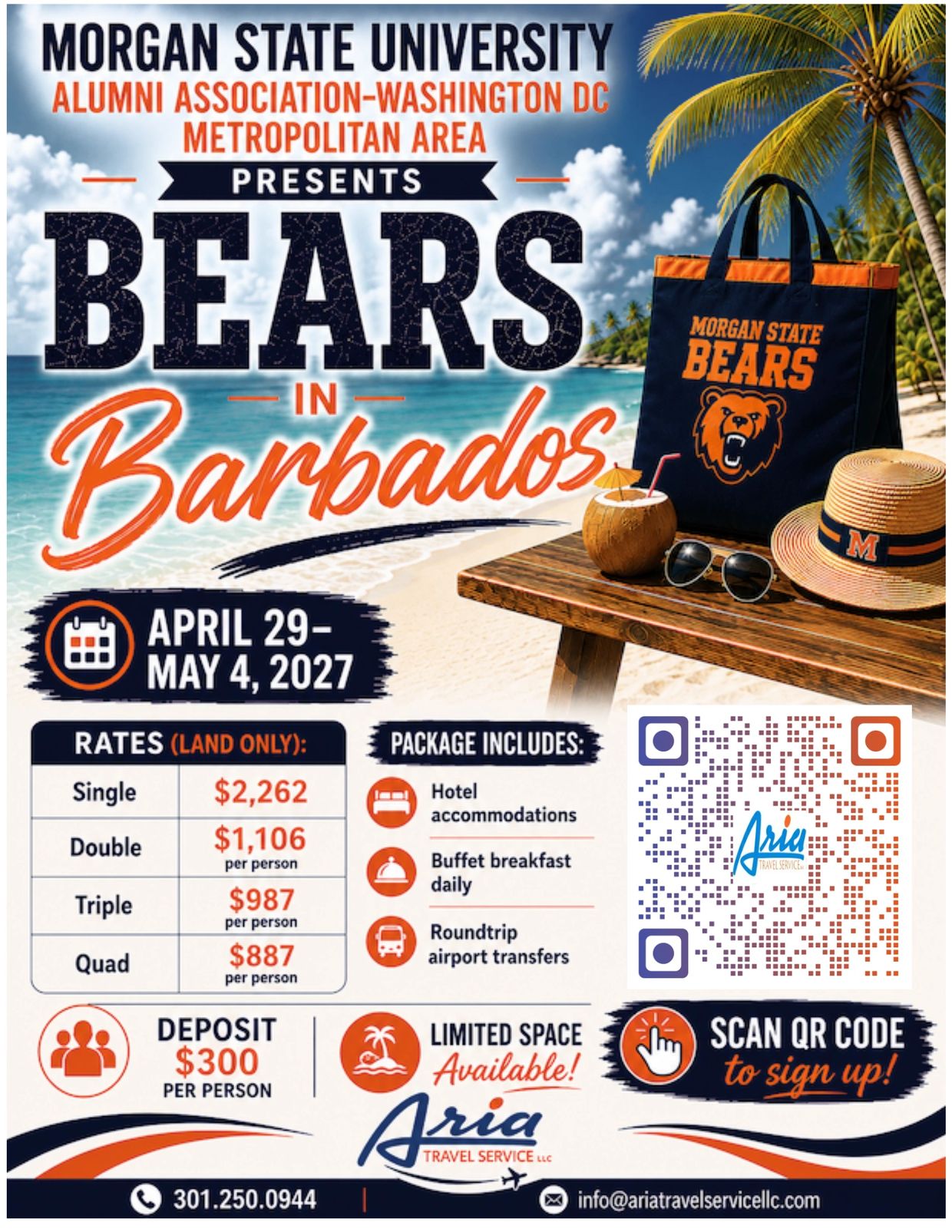 Morgan State University Bears trip to Barbados in 2027.