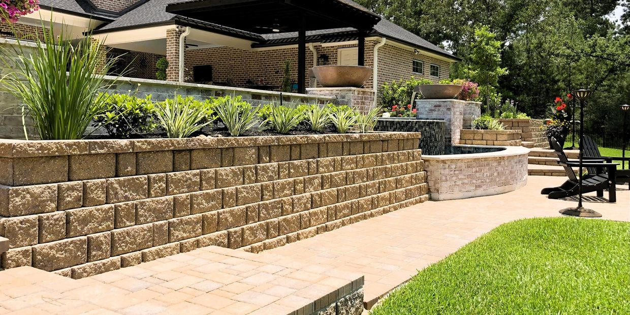Expertly crafted stone retaining walls