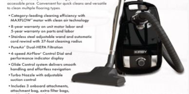 Kirby vacuum cleaner with advanced features.