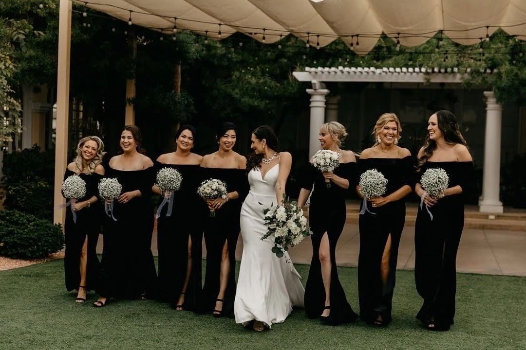 Bride and her bridesmaids