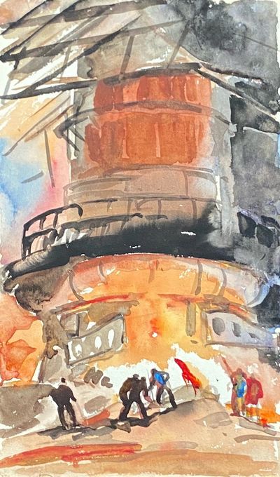 Alexey Kravchenko, Donbas's Steelmakers, Russian Art, Vickery Art, Art Dealer,Алексей Кравченко