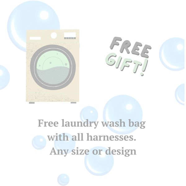 Free laundry wash bag with all harnesses in any size or design.