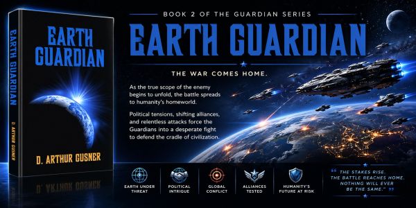 Book cover of Earth Guardian, a sci-fi novel about interplanetary conflict.
