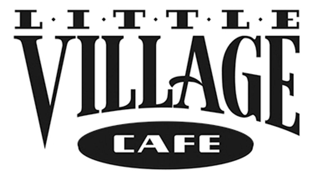 Logo for Little Village Cafe in black and white.