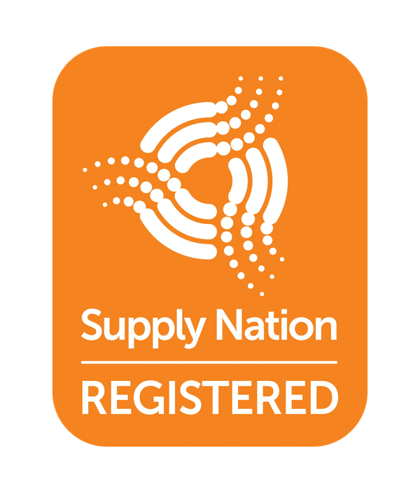 Supply Nation Registered logo with orange background