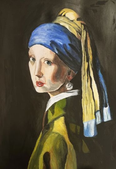 Acryic rendition - Girl with the Pearl earing - Age 13