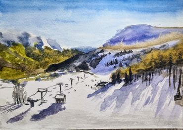 Watercolour Snow scape - Age 15 years