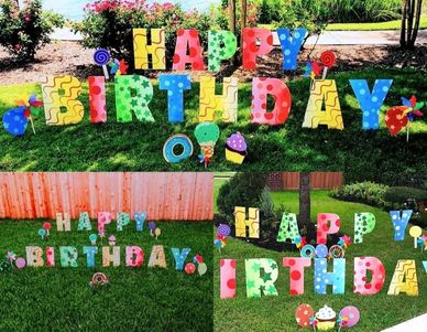 Moonwalks & Entertainables Happy Birthday Display 832-216-8423