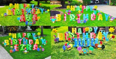 Moonwalks & Entertainables Happy Birthday Display 832-216-8423