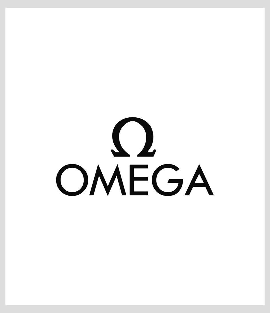 Omega logo with Greek letter and bold text.