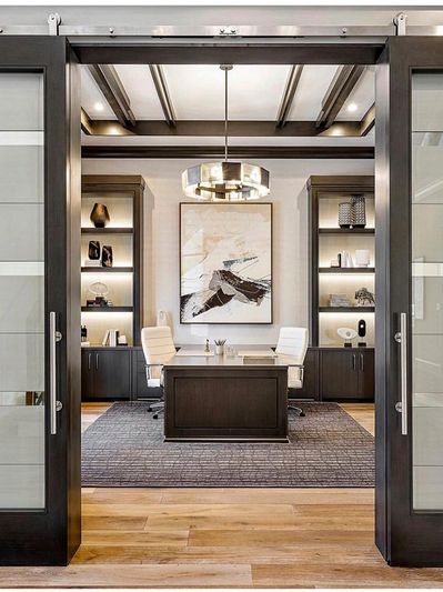 Millwork Glass door with custom woodwork