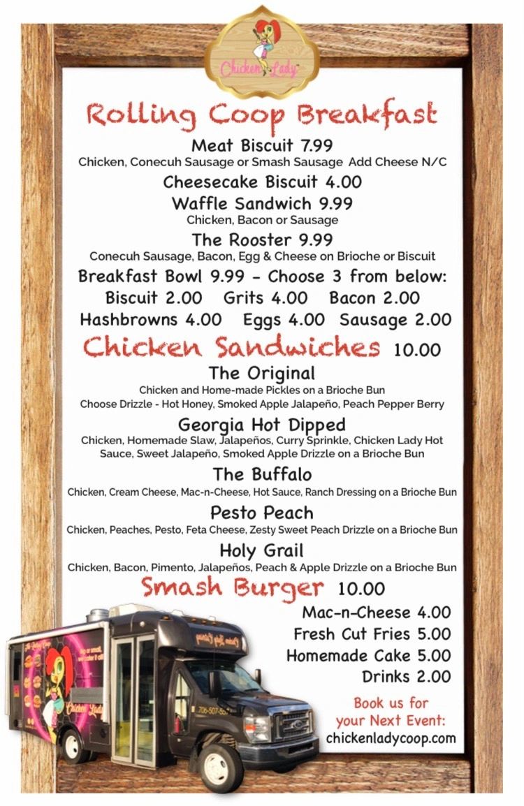 The Rolling Coop Menu