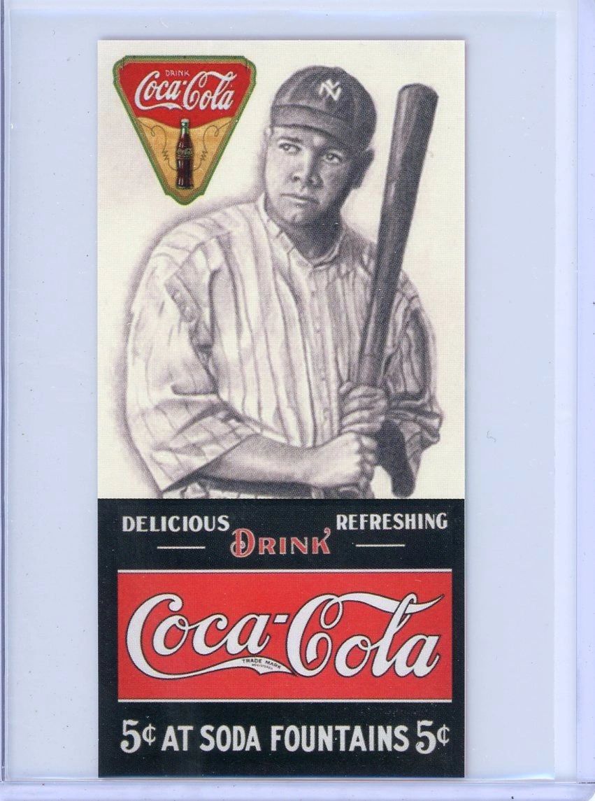 J1305 - BABE RUTH - YANKEES - 1941 COCA COLA – PROMOTION CARD – REPRINT
