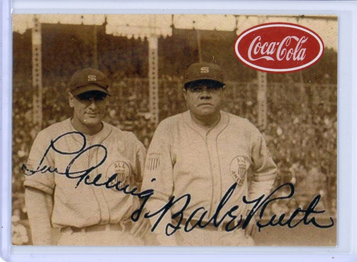 J391 - BABE RUTH and LOU GEHRIG – 1937 COCA COLA - PROMOTION CARD – REPRINT