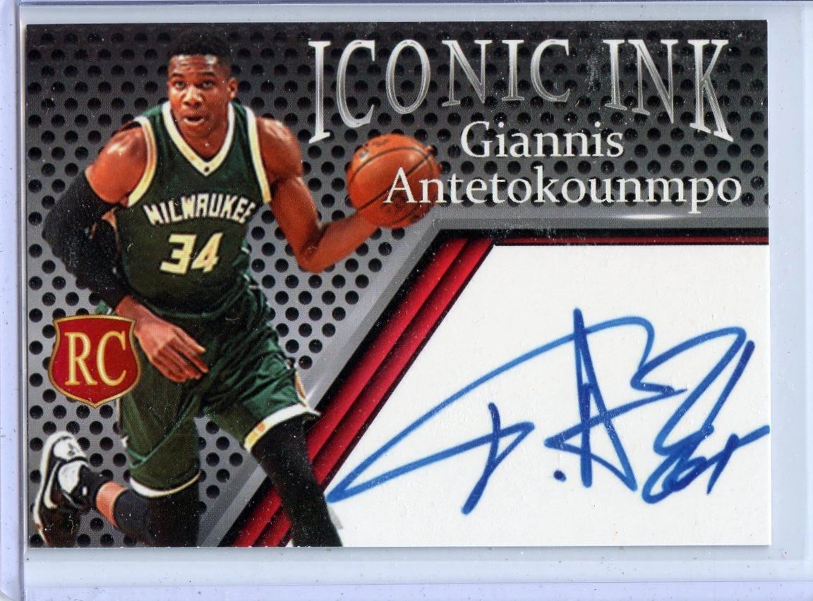 J220 - GIANNIS ANTETOKOUNMPO – 2013 ICONIC INK ROOKIE CARD