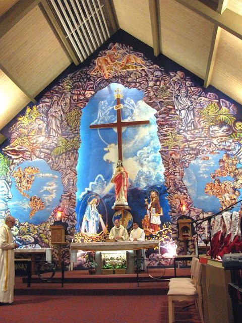 Archbishop Donald Bolen and Parish Priest Sabah Kamoura celebrate the first mass after the official unveiling.