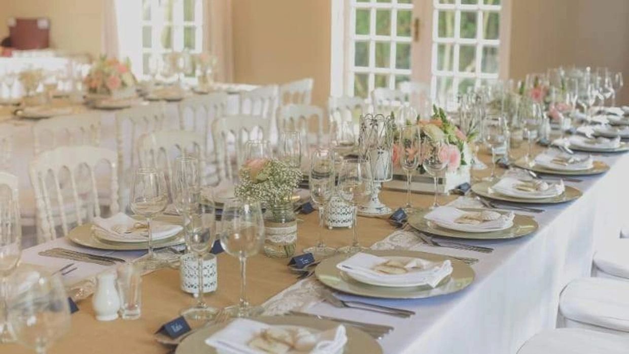 Tables set for a wedding party