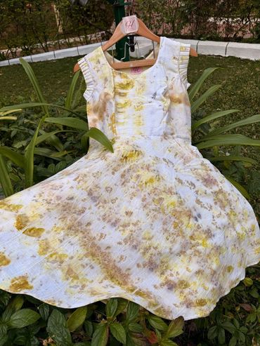 Linen Frock Naturally Dyed with Flowers
