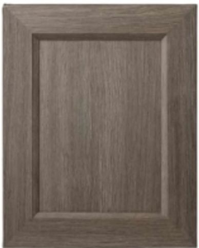 Simple gray wooden cabinet door.