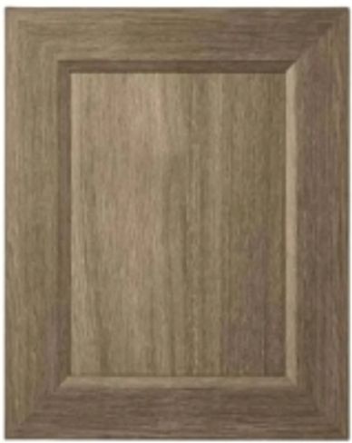 Wooden cabinet door with a natural finish.