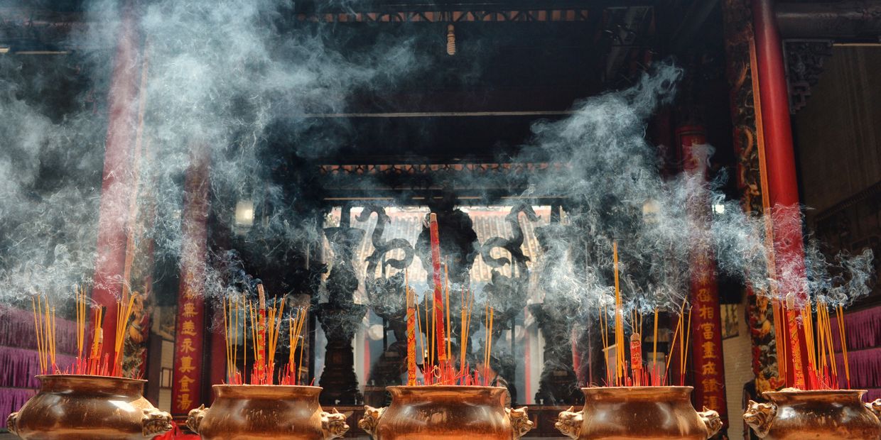 Agarbatti fragrance in a temple