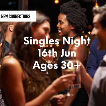 Cozy restaurant promoting speed dating for ages 50+ on June 4th.
