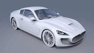 Shaded version of high poly car. 