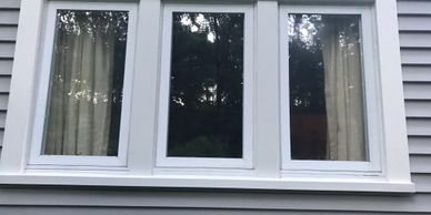 New Window Installation with white PVC