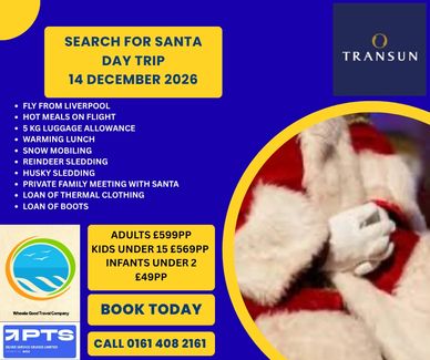 SANTA’S RED COAT TRIMMED WITH WHITE FUR AND WHITE GLOVES